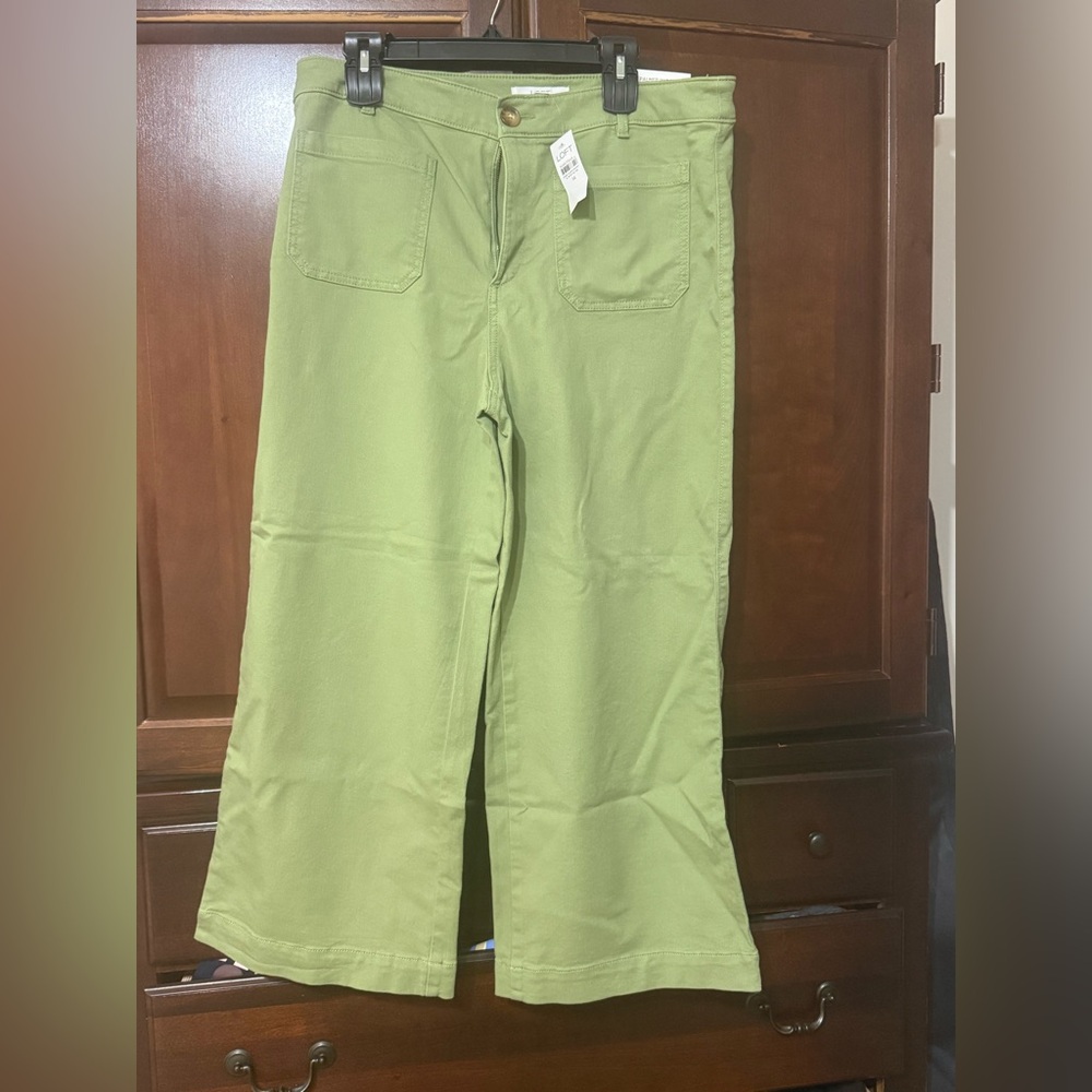 LOFT Green Wide Leg Pants.  The Palmer Wide Leg.  NWT smoke free home.